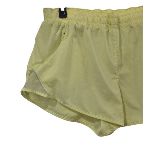 All In Motion Women's Hot Yellow Polyester Running Shorts w Briefs & Zip Close P - Picture 5 of 11